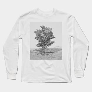 A study in grey of a lone tree. Long Sleeve T-Shirt